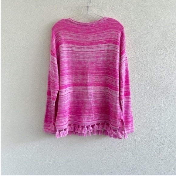 Lilly Pulitzer Jody Relaxed Shoulder Tassel Sweater Pink - Picture 4 of 8